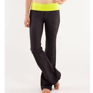 Lululemon Astro pants w/ double yellow waistband